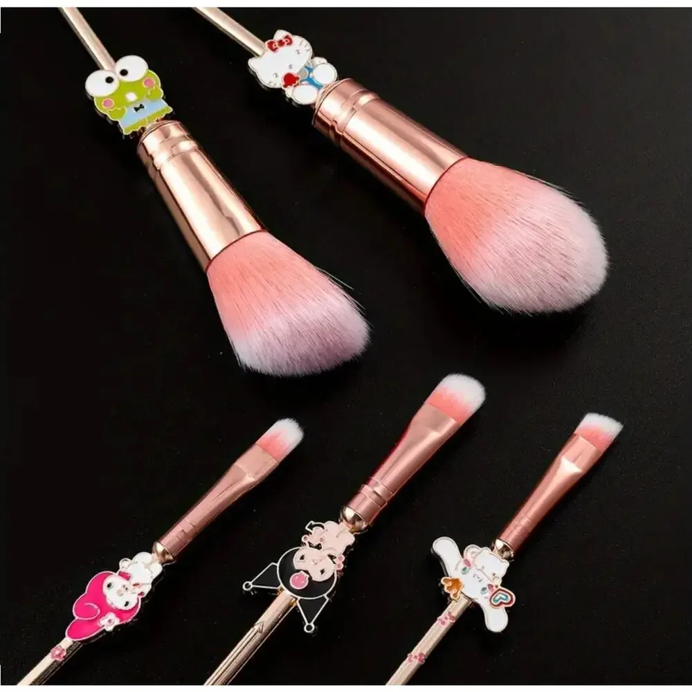 Hello Kitty Kuromi Brush Set Foundation Blending Conceal Eyebrow Powder + Pouch